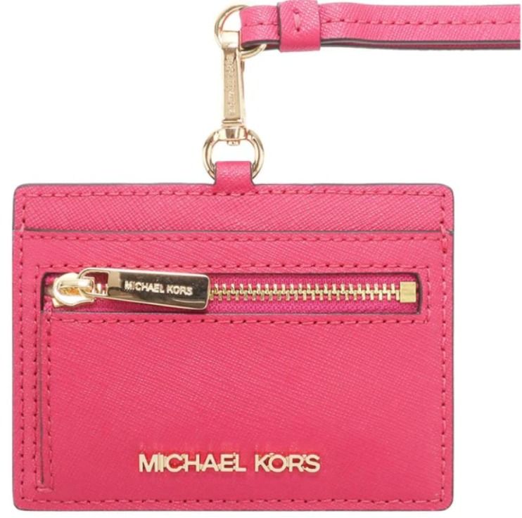 Michael Kors Jet Set Travel Small Top Zip Coin Pouch Id Holder Flame Red 