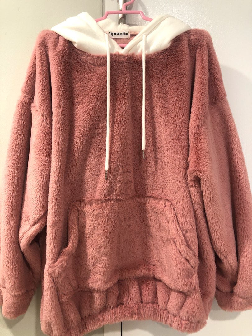 Furry hotsell pink hoodie