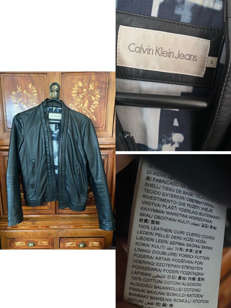 Calvin klein sale genuine leather jacket