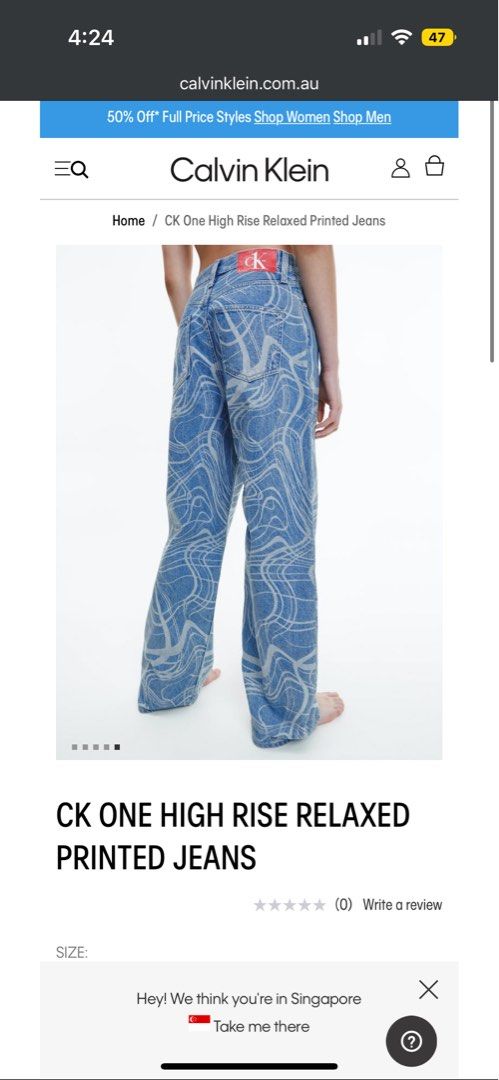 Calvin klein sale printed jeans