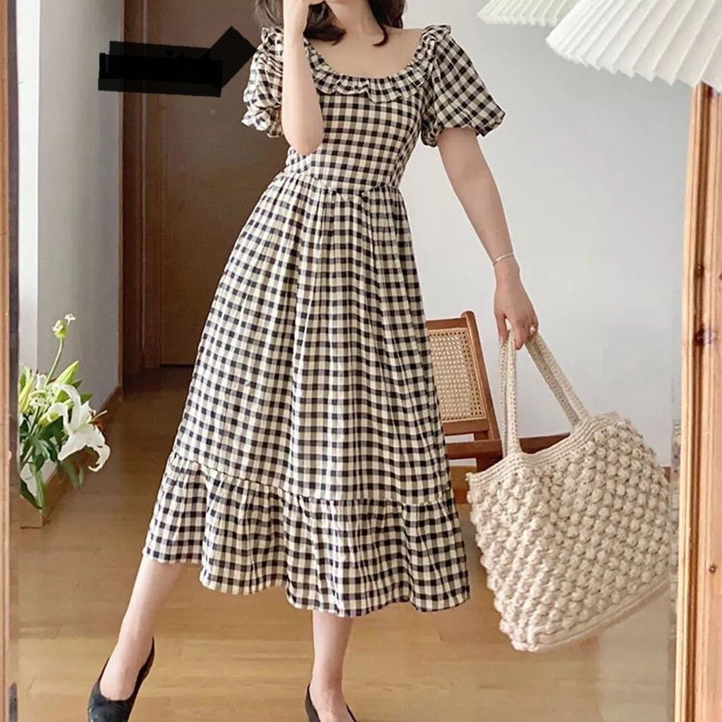 Casual plaid clearance dress