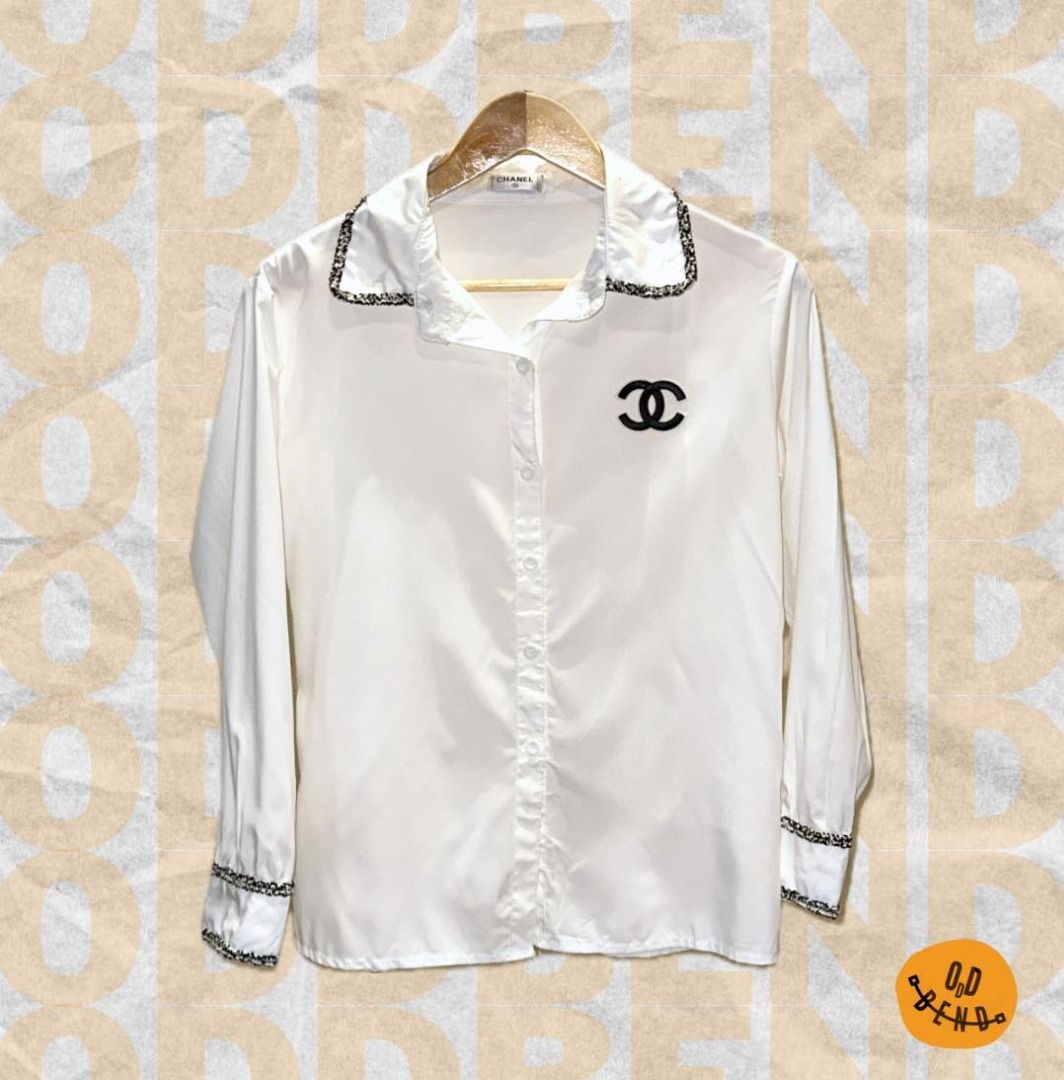 Chanel White Jumbo Logo Top main image 1