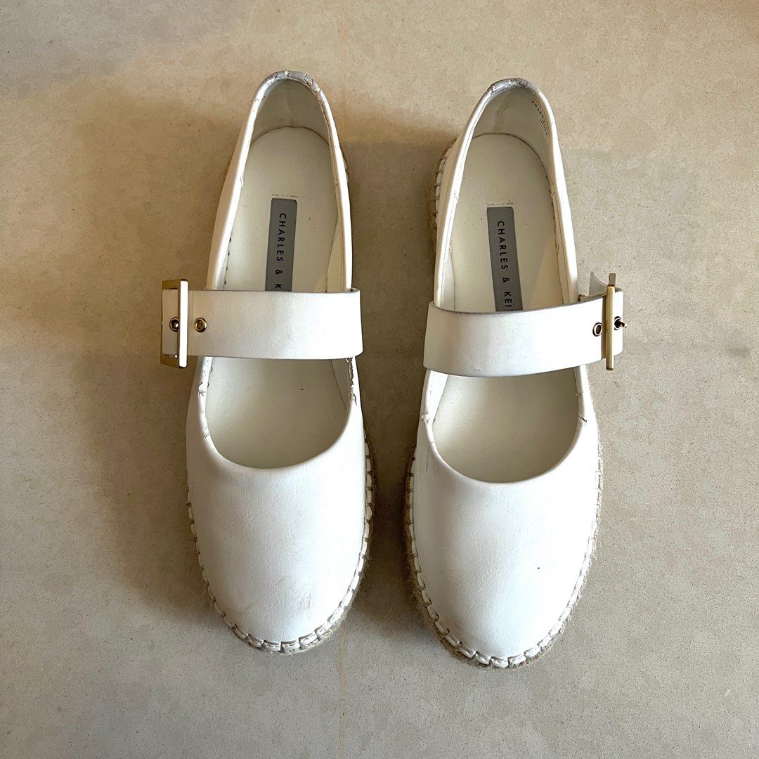 White shop espadrille flats