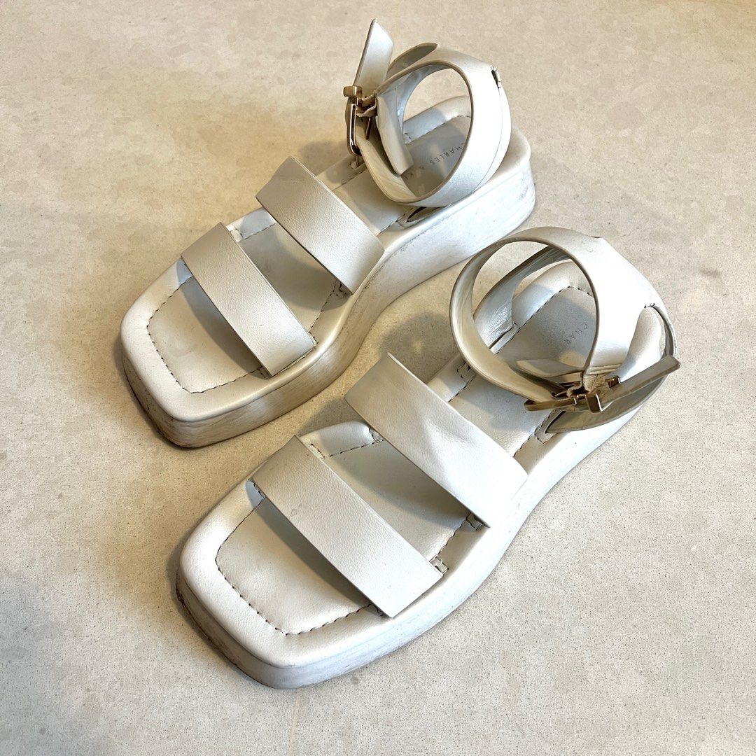 White ankle strap sandals sale
