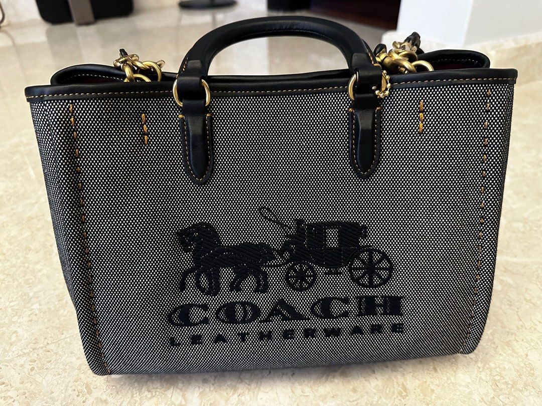 Coach Reese Logo Canvas Convertible Tote Bag