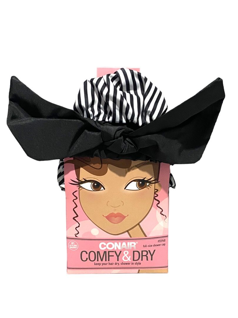 Conair Comfy & Dry Full Size Shower Cap With Bow, Beauty & Personal Care, Hair on Carousell