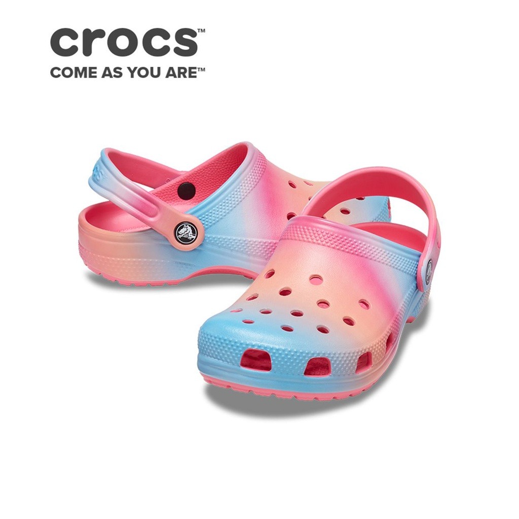 Crocs Kids Classic Color Dip Clog in Hyper Pink Multi, Babies & Kids ...