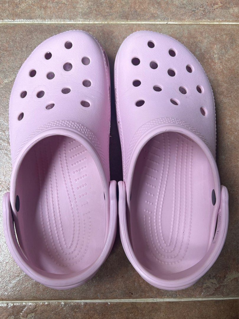 Purple and online pink crocs