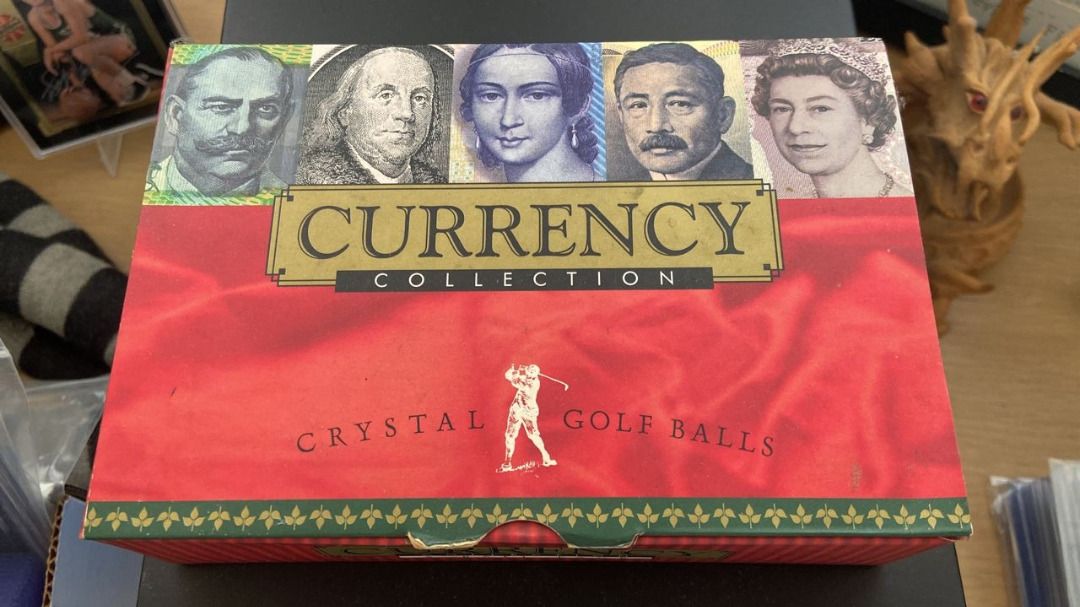 Currency Wrapped Crystal Golf Balls - Set of Six, Hobbies & Toys