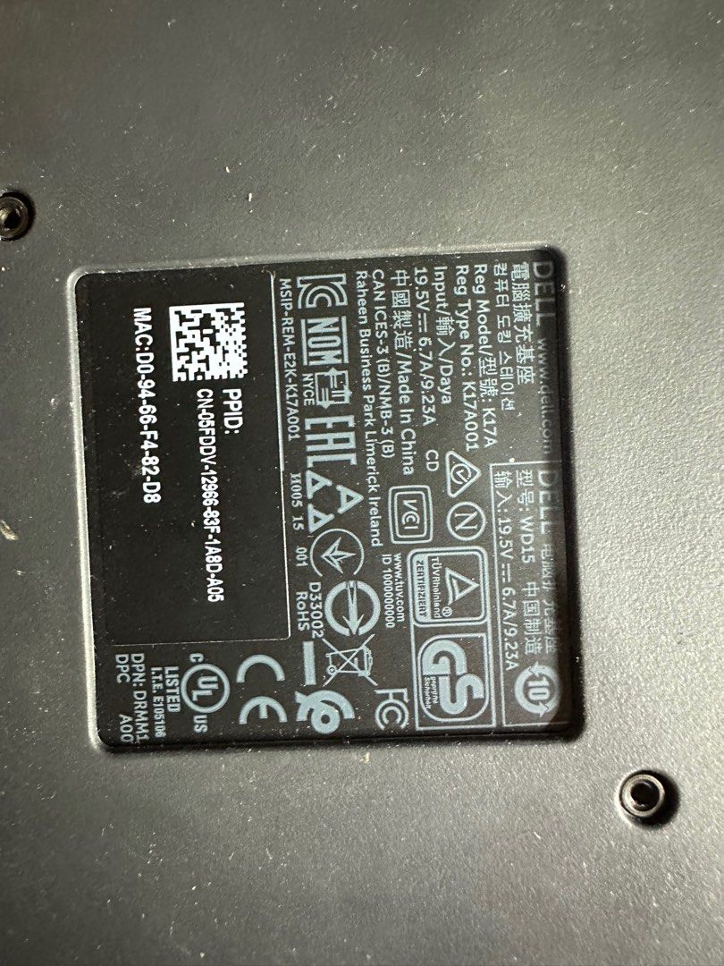 Wd15 Back Label dell wd15, Computers & Tech, Parts & Accessories, Other Accessories on ...