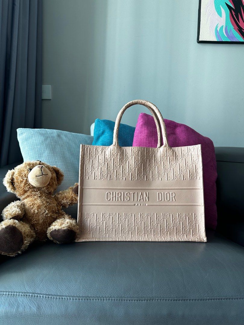 Dior leather tote best sale bag