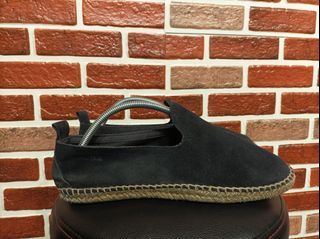 LOUIS VUITTON Espadrilles Slip-On Shoes 7M White X Black Authentic Men Used