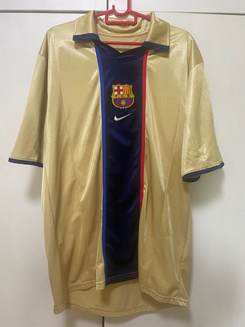 FC Barcelona 2002 Away Retro Jersey, Men's Fashion, Tops & Sets