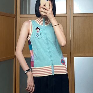 專櫃FFFF 細針織背心 多巴胺色系