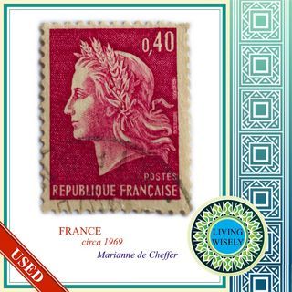 France circa 1969 Marianne De Cheffer Stamp