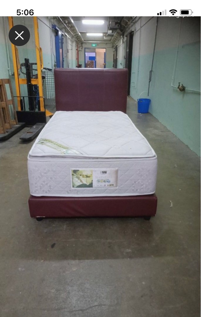Free delivery single bed frame with mattress, Furniture & Home Living