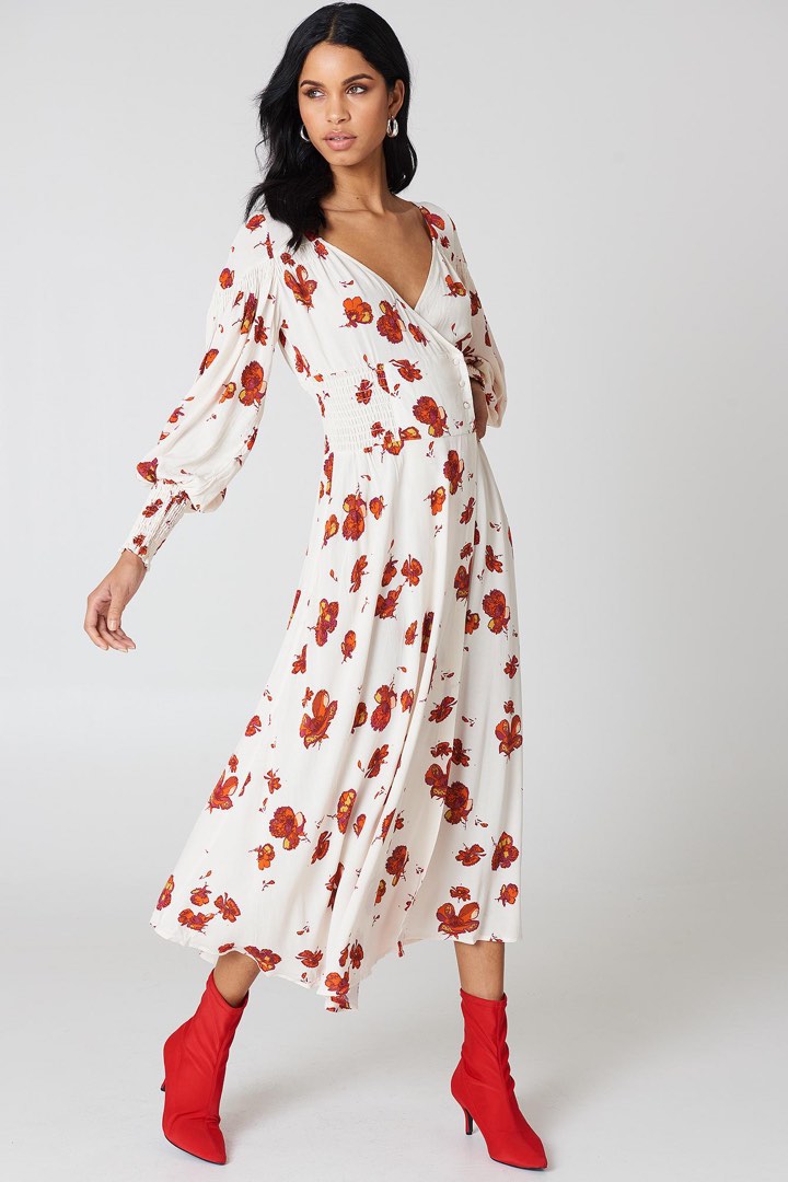 Free people on sale red midi dress