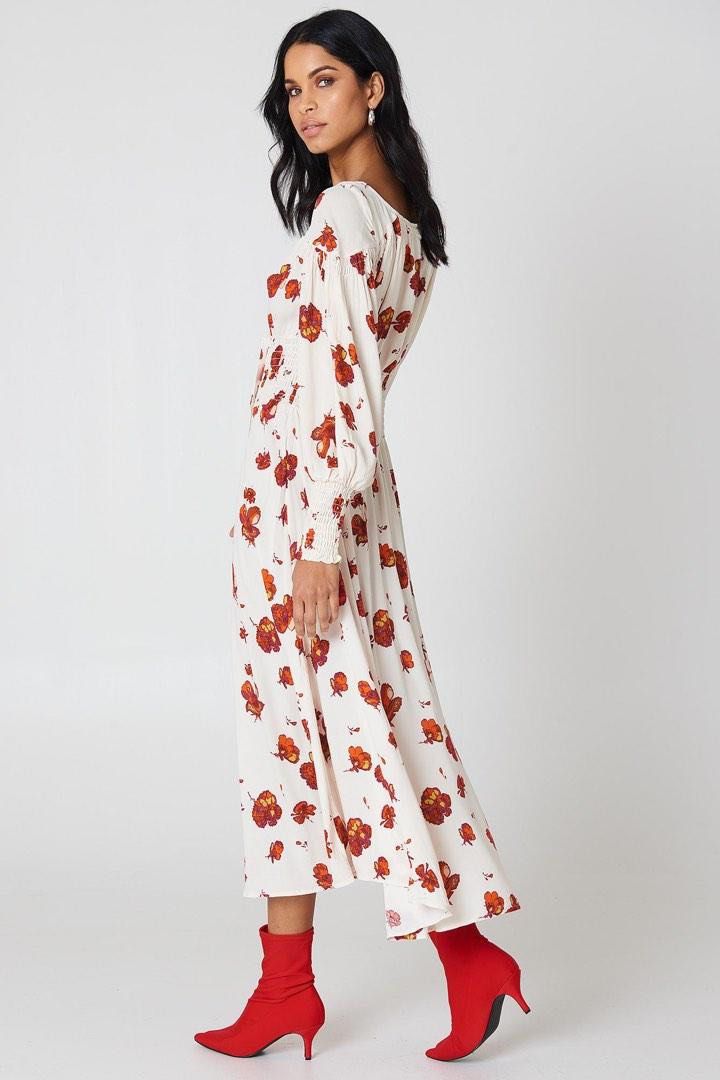 Free people clearance red midi dress
