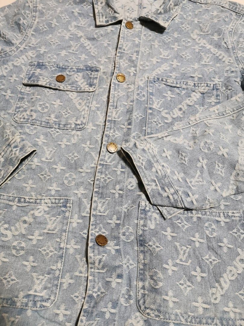 Supreme lv store washed denim parka