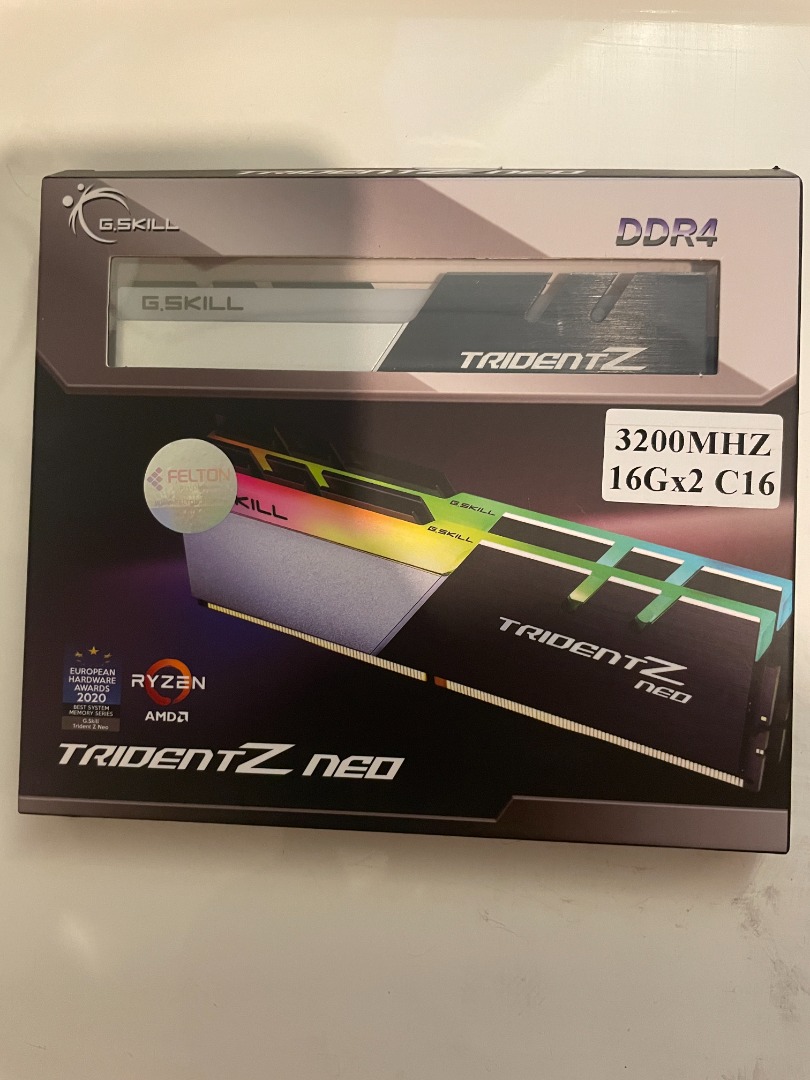 G. Skill Trident Z Neo 32GB 3200C16D (16GBx2) DDR4 Ram, 電腦