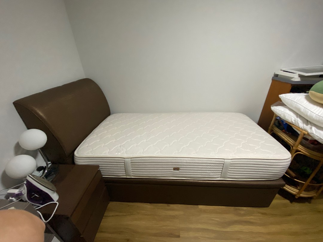 Germanmade Hydraulic Storage Bed and Mattress, Furniture & Home Living