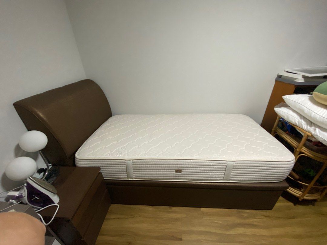 Germanmade Hydraulic Storage Bed and Mattress, Furniture & Home Living