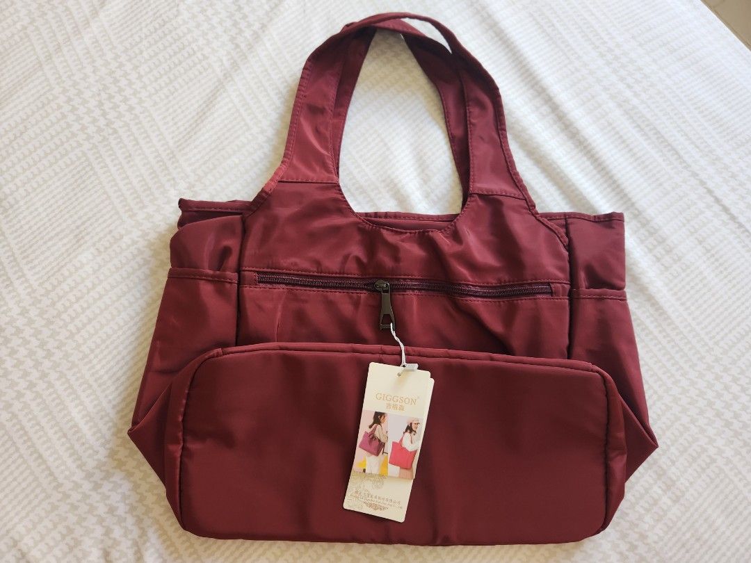 Giggson tote bag in wine red, Women's Fashion, Bags & Wallets, Tote