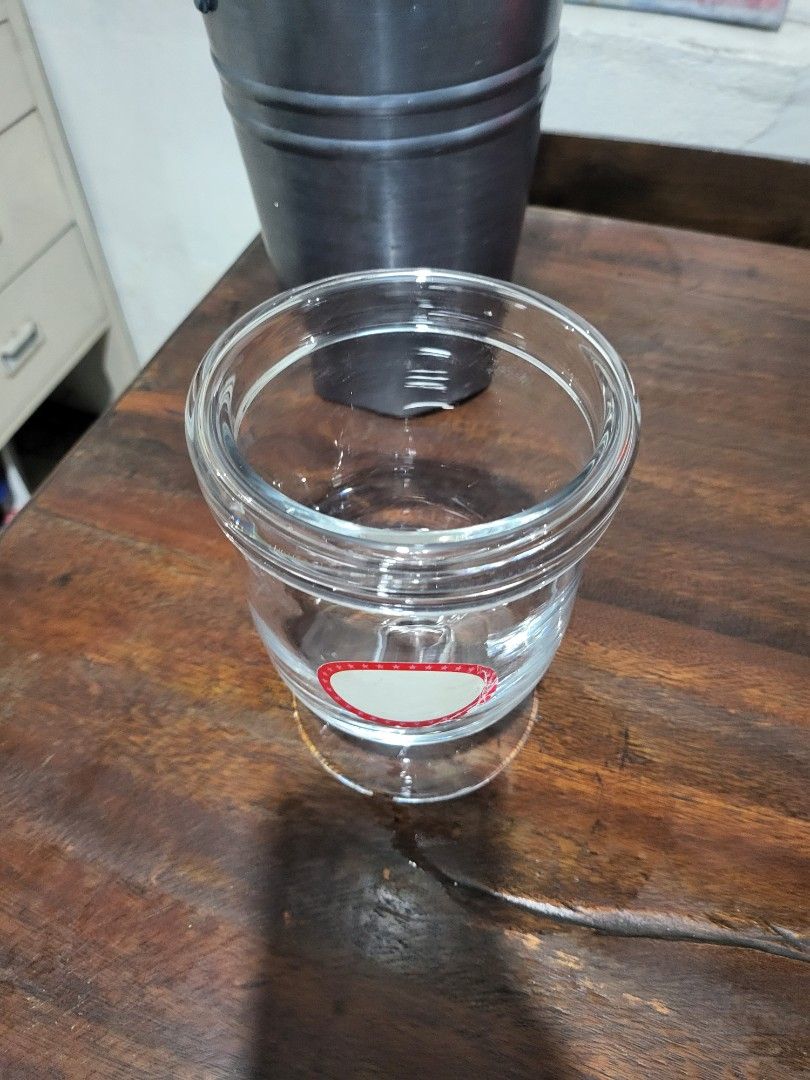 Glass Candy jar (Category: Food Organization & Storage) located in Makati City. Submitted by thedeclutteringabuela (Listing ID 1262828220, Image 3). Description: glass candy jar. 4 in , height 6in.