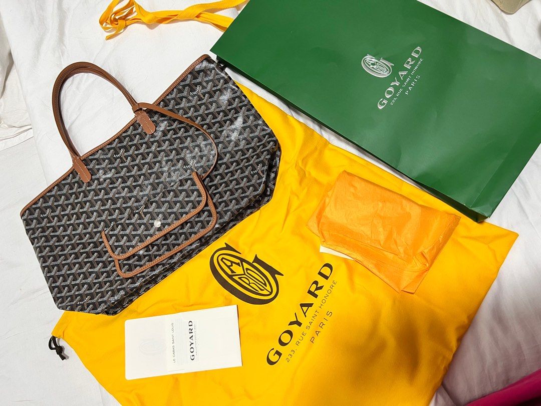 Brand New Unused Goyard St Louis GM Tote Bag Black / Tan, Luxury, Bags &  Wallets on Carousell