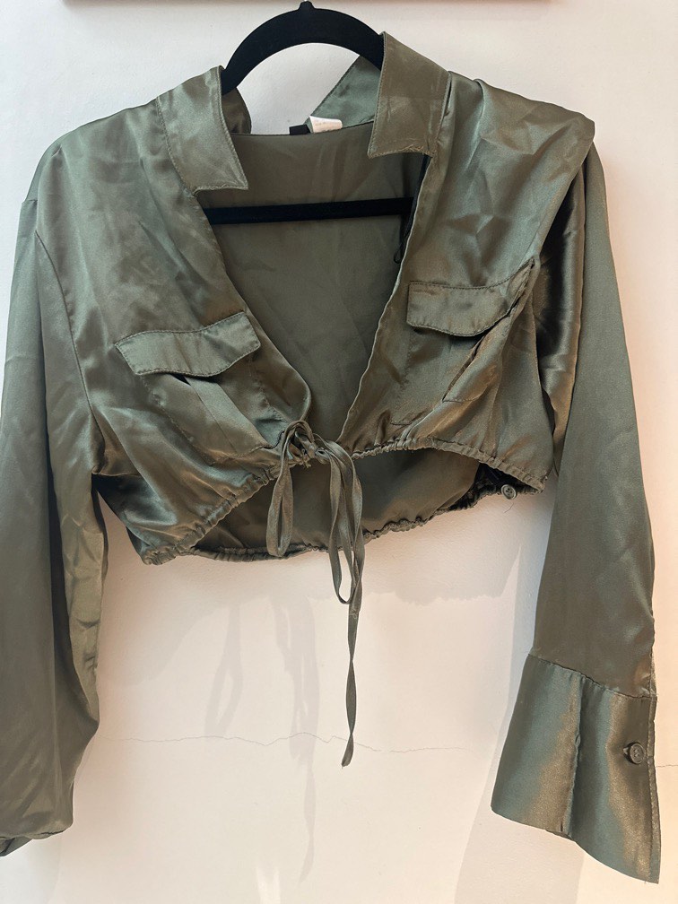 Morgan Bay Green Cotton Silk Top