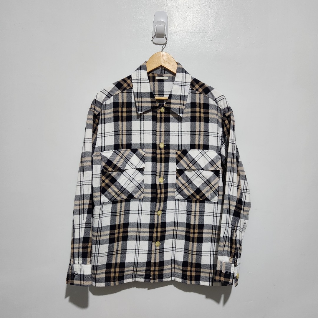 GU Checkered Shirt Jacket, Men's Fashion, Coats, Jackets and Outerwear ...