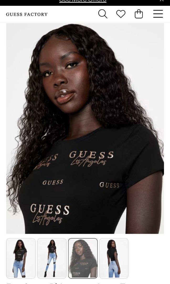 Guess black logo tee shop