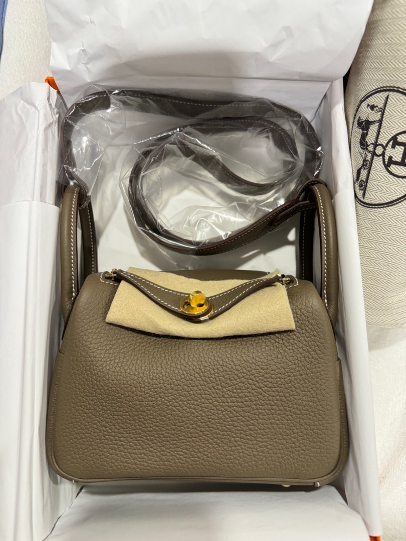 BNIB HERMES MINI LINDY SHOULDER BAG HANDBAG CROSSBODY GOLD PALLADIUM  HARDWARE