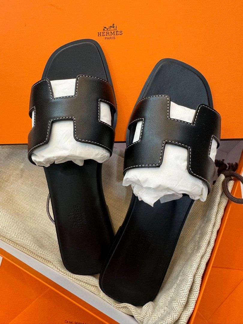 Hermes Oran Sandal Black Women s Fashion Footwear Sandals on