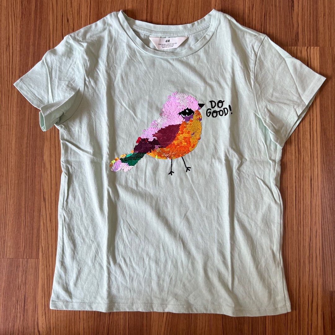 H M bird beaded T shirt Babies Kids Babies Kids Fashion on