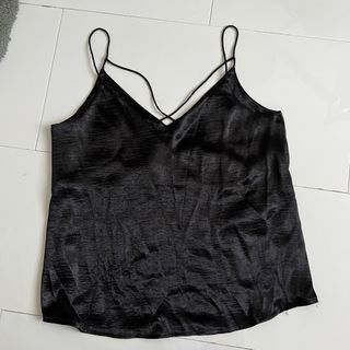 H&M Black Satin Cami Top