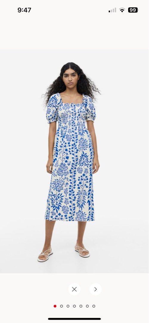 H M Blue Floral Dress