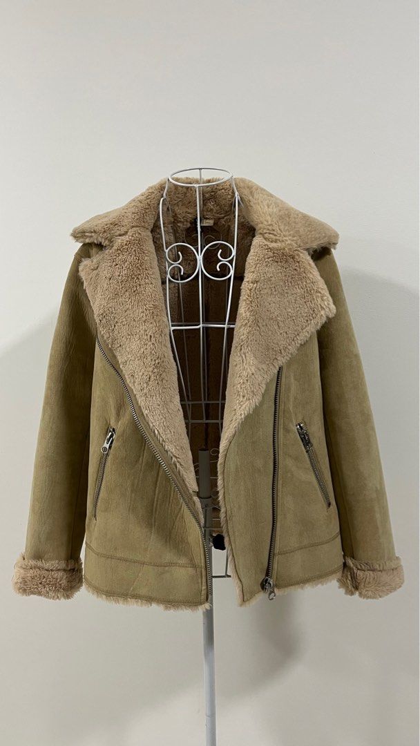 H&m faux suede on sale coat