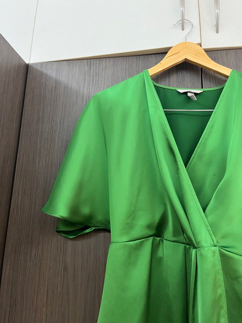 green terry dress 70’s Green Teal Cap Sleeve Terry Cloth Cinch Elastic Waist Dress main image 1