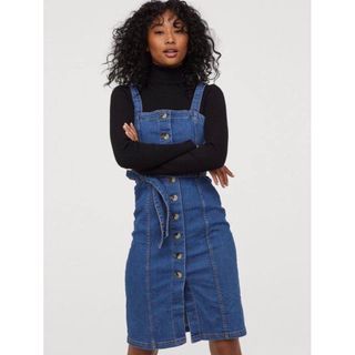H&M overall denim dress