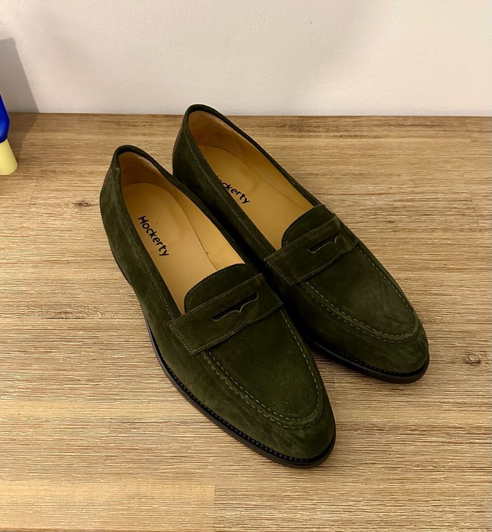 Men's green loafers sale