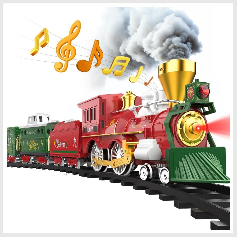 Christmas train shop set with smoke