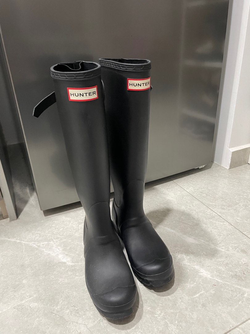 Hunter Rain Boots Black knee high boots