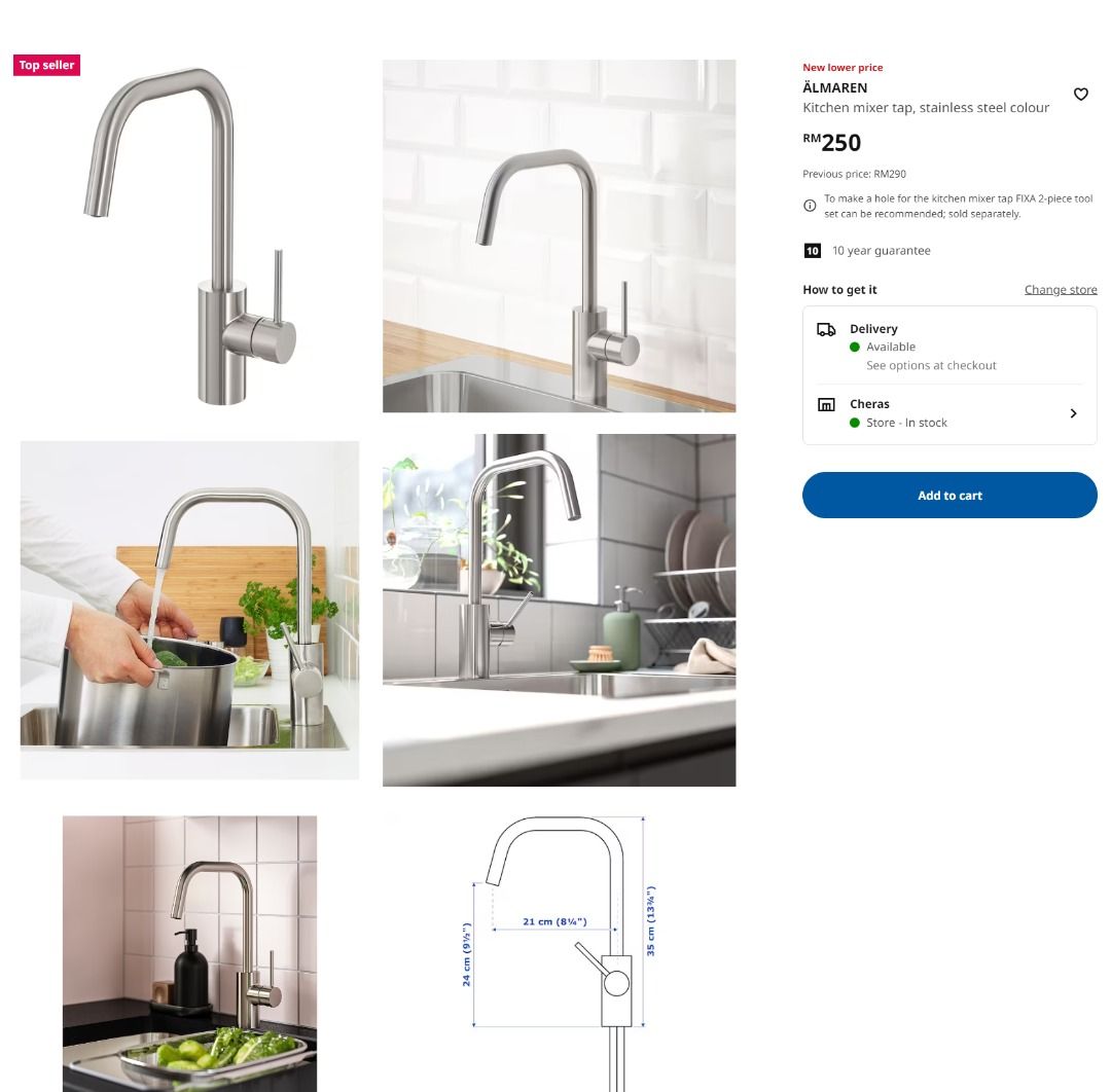 IKEA ALMAREN, Furniture & Home Living, Bathroom & Kitchen Fixtures on