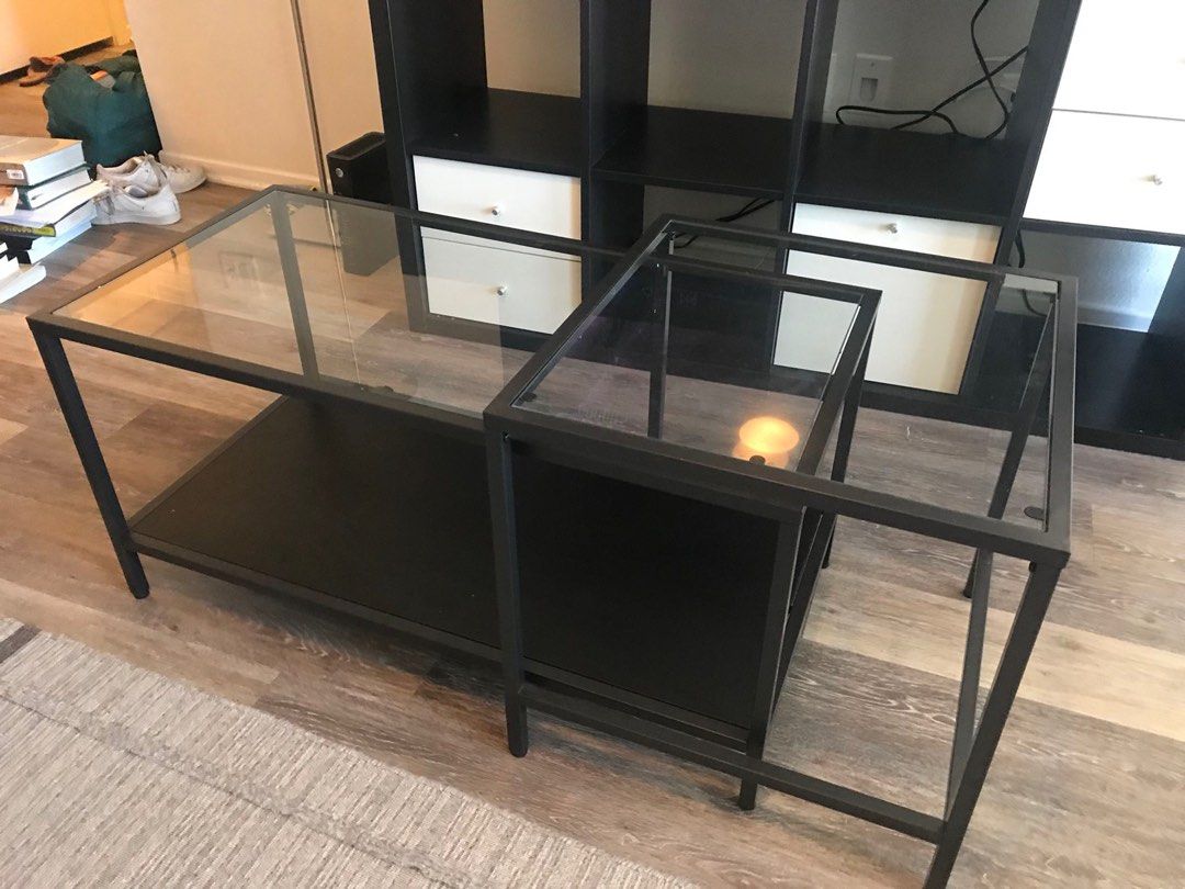 IKEA Glass Coffee Table (Set of 2), Furniture & Home Living, Furniture