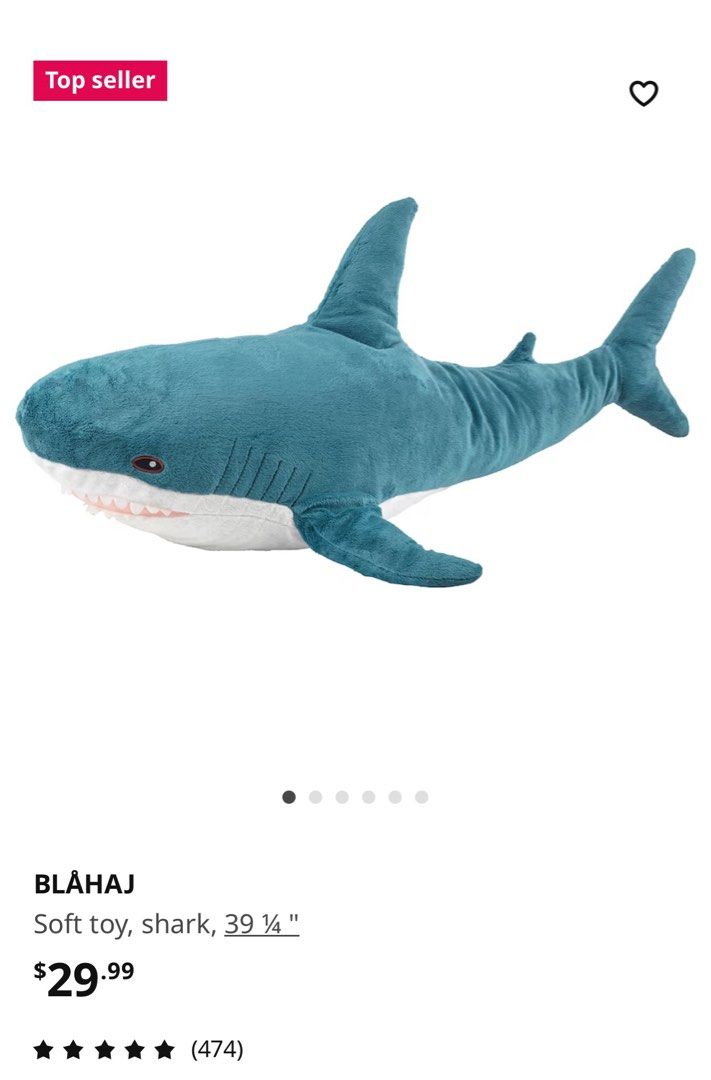 IKEA shark plush soft toy Hobbies Toys Toys Games on Carousell