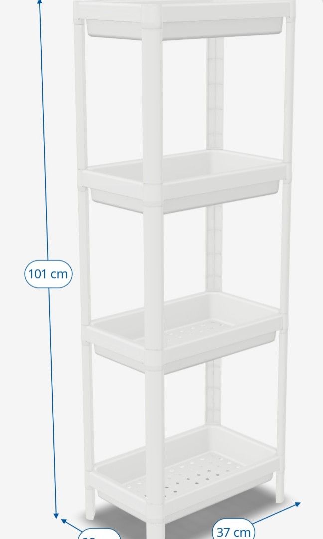 VESKEN Shelf unit, black, 37x23x101 cm - IKEA