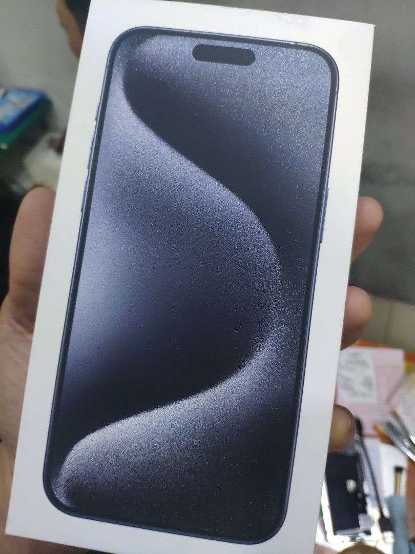 Iphone 15 promax blue titanium ibox 256gb new, Telepon Seluler & Tablet