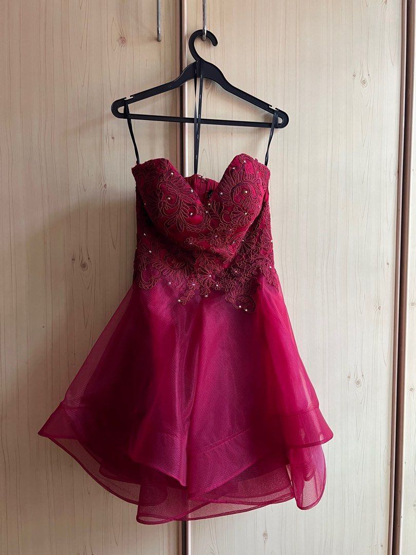 Jadore Cherry Red Cocktail Dress