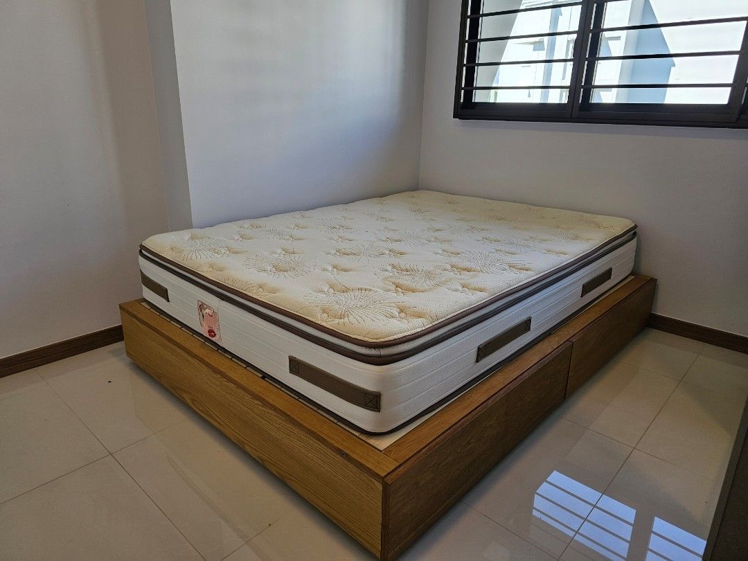 Japanese Storage bed Frame with Sealy mattress, Furniture & Home Living